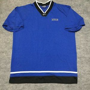 Vtg Nike Shirt‎ Mens X-Large Spell Out Blue V-Neck Short Sleeve